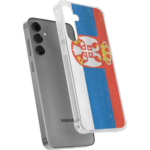 Serbia Flag Distressed Galaxy S24 Plus Clear Case
